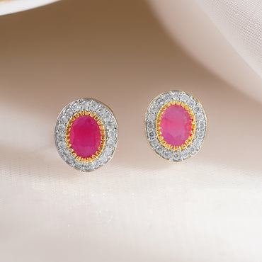 Rosy Sparkle Classic Stud Earrings
