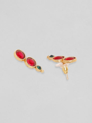 Rubans Gold plated faux ruby and emerald necklace set