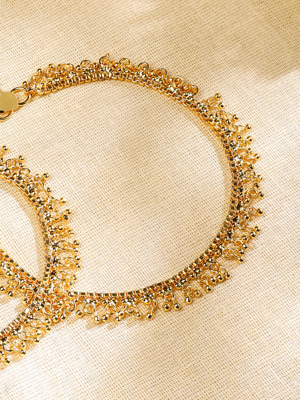 Timeless Beauty 22K Gold-Plated Linked Chain Anklet