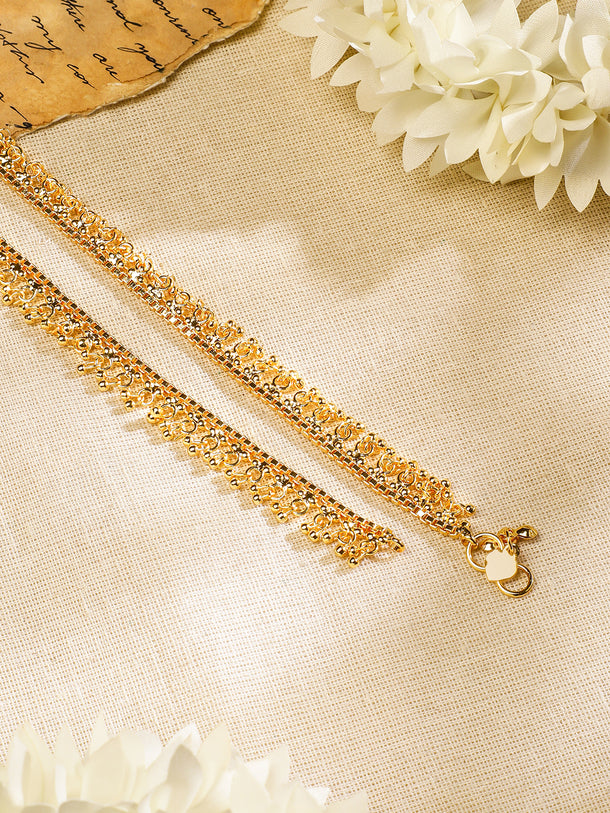 Timeless Beauty 22K Gold-Plated Linked Chain Anklet