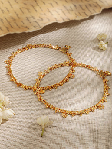 Rubans Set Of 2 Gold-Plated Anklet