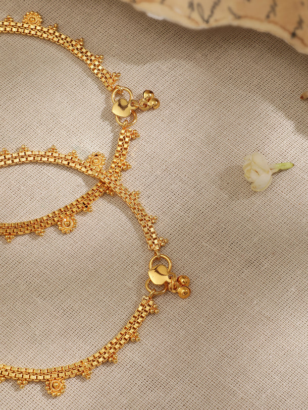 Rubans Set Of 2 Gold-Plated Anklet