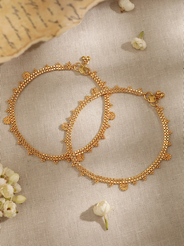 Rubans Set Of 2 Gold-Plated Anklet