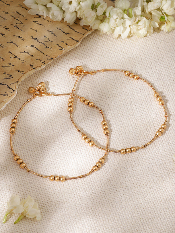 Rubans Gold-Plated Anklet