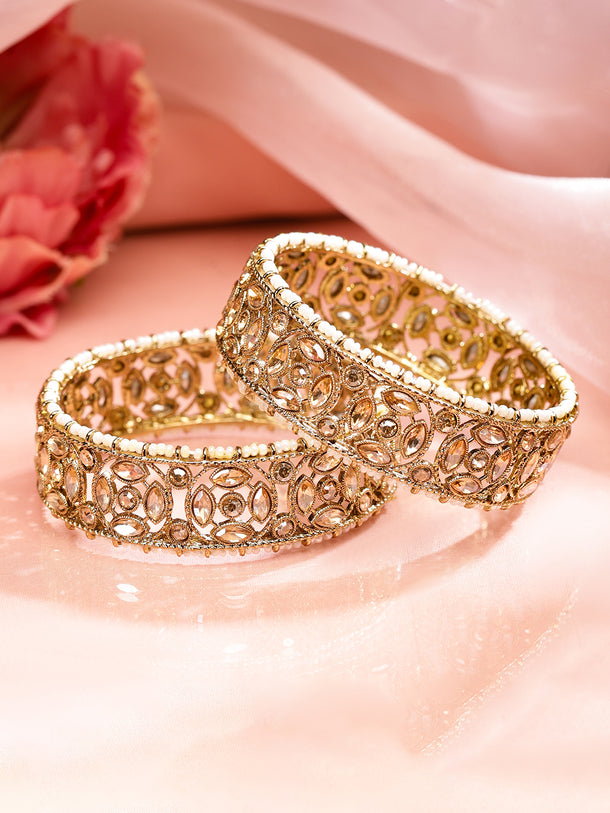 Whispers of Champagne Kundan Bangles