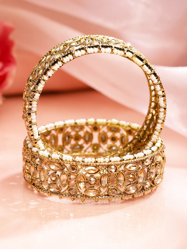 Whispers of Champagne Kundan Bangles