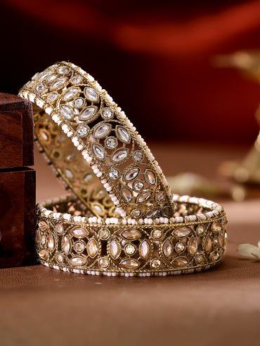 Whispers of Champagne Kundan Bangles