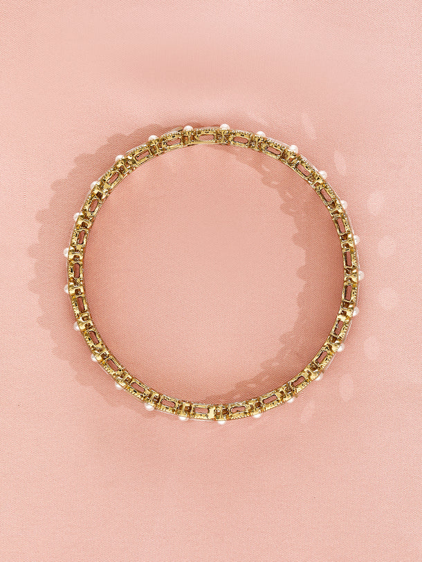 Pink Studded Floral Bangles