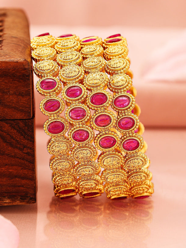 Opulent Bloom Kundan Bangle Set