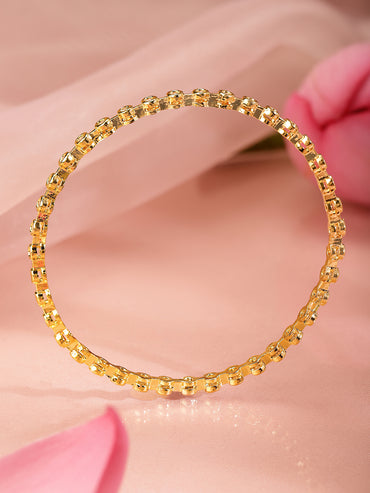 Rubans Set Of 6 22K Gold-Plated Cubic Zirconia Studded Bangles