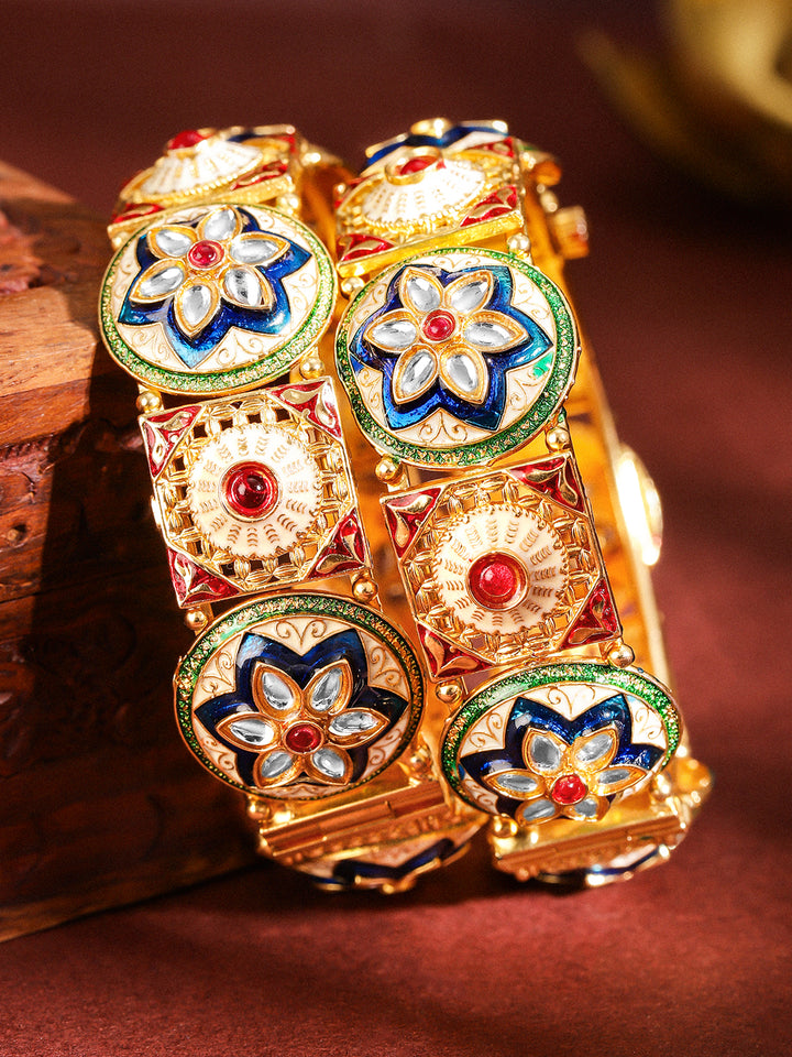 Golden Spark Multicolour Bangles
