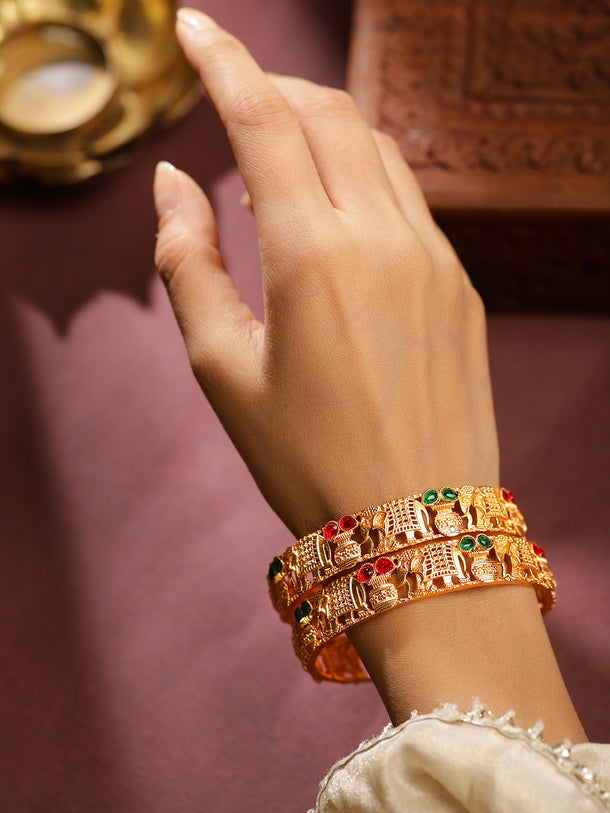 Gleaming Loops Kundan Bangles