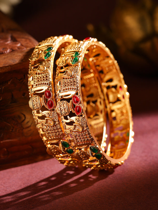 Gleaming Loops Kundan Bangles