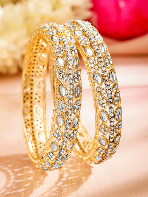 Gleaming Loops Kundan Bangles