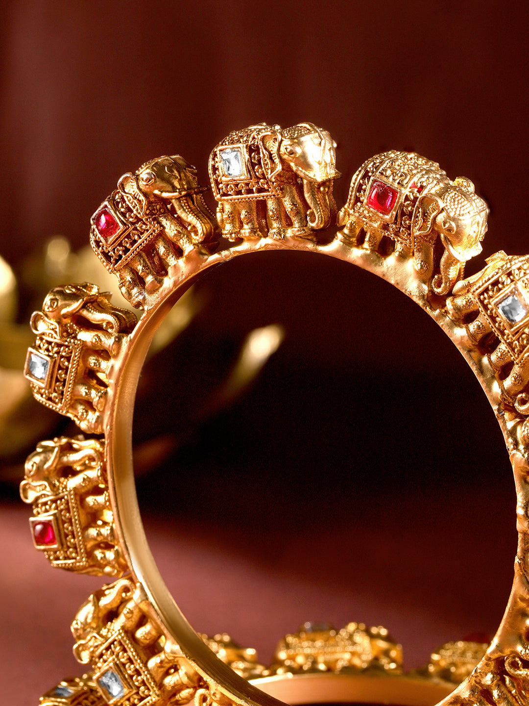 Regal Roots Elephant Motif Bangles