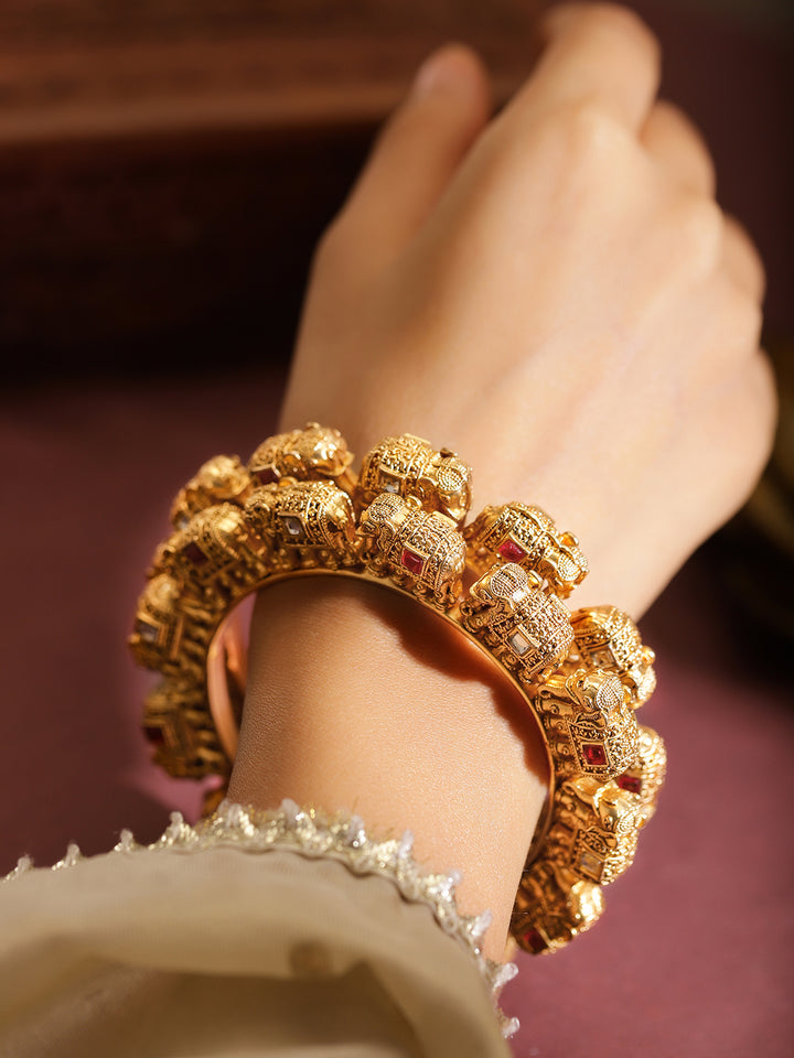 Regal Roots Elephant Motif Bangles
