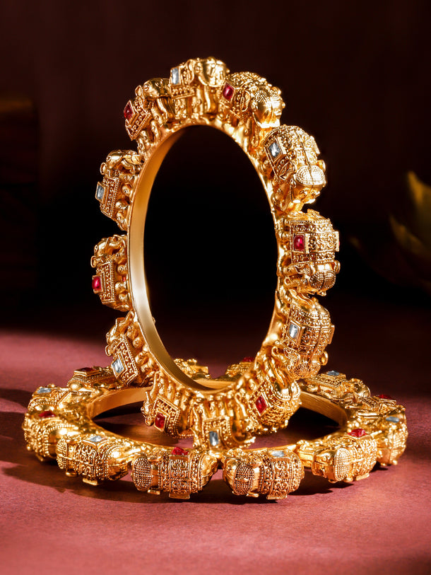 Regal Roots Elephant Motif Bangles