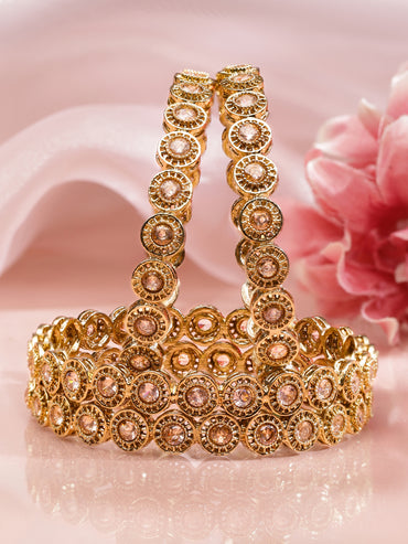 Stardust Champagne Kundan Bangles