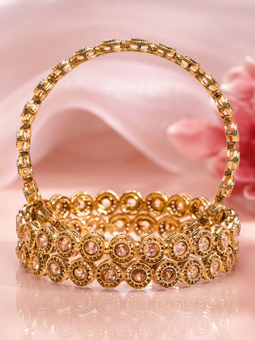 Stardust Champagne Kundan Bangles