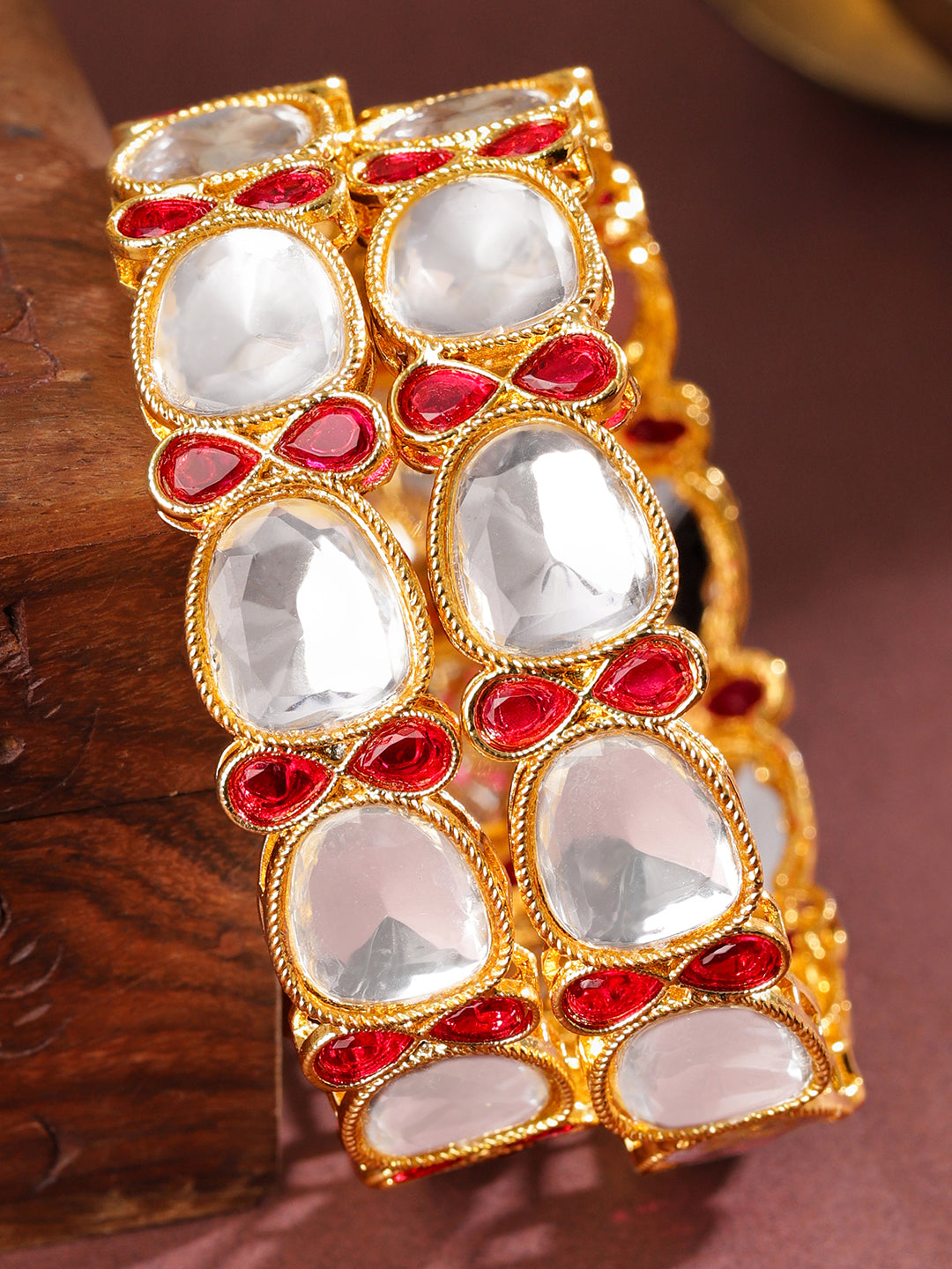 Festive Spark Kundan Bangles
