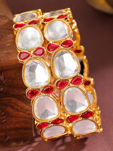 Festive Spark Kundan Bangles