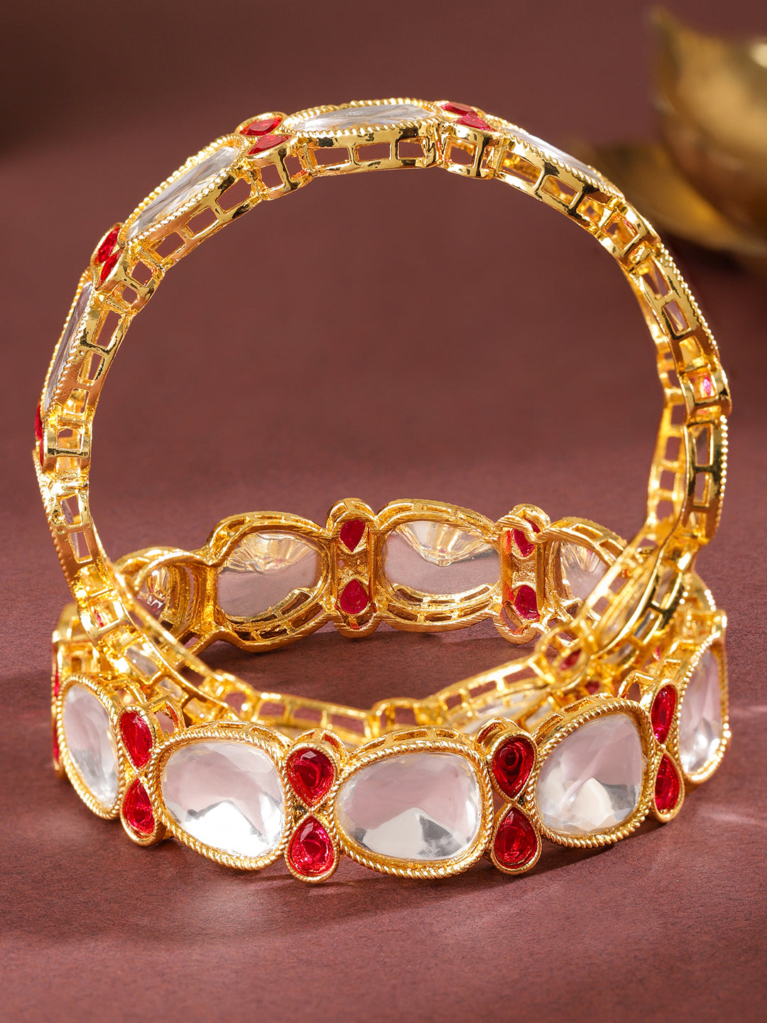 Festive Spark Kundan Bangles