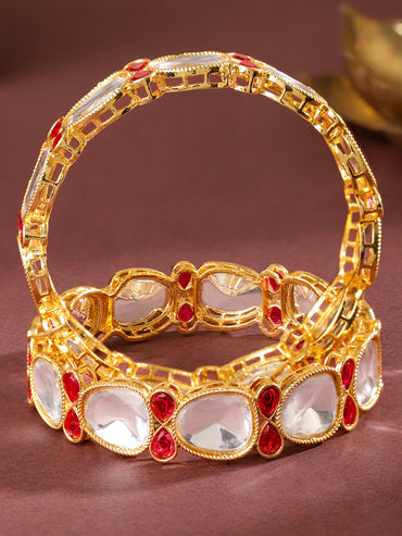 Festive Spark Kundan Bangles