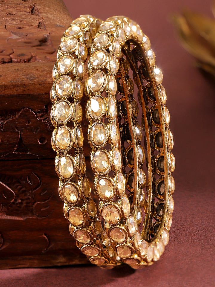 Champagne Glow Kundan Bangles