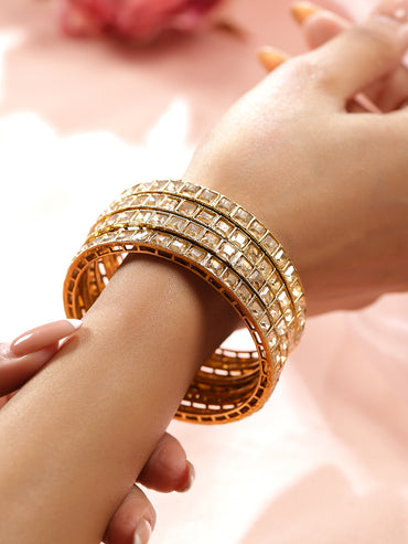 Kundan Glow Minimal Bangles