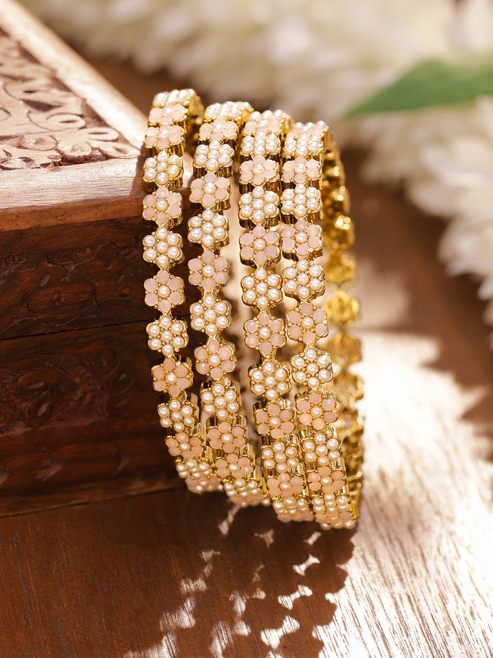 Soft Flora Pearl Bangle Set