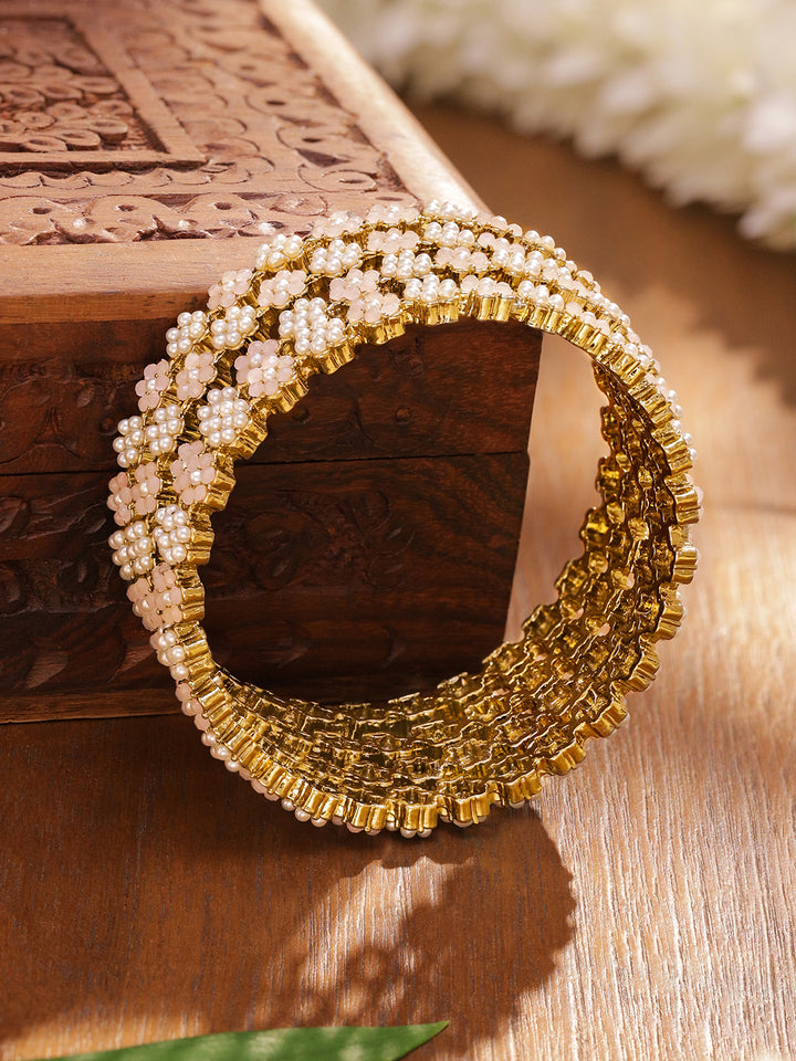 Soft Flora Pearl Bangle Set
