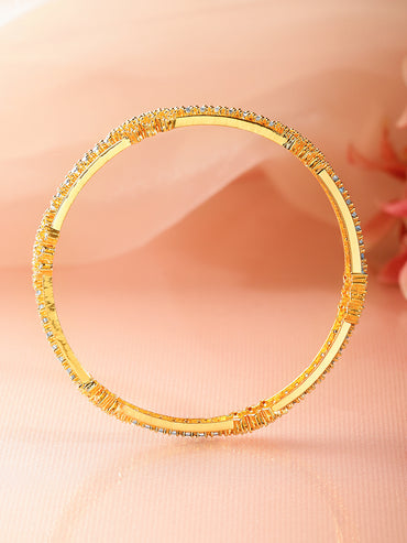 Gold American Diamond Zirconia Bangles Set of 4
