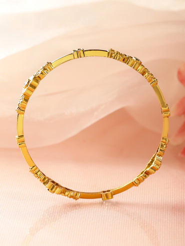 Set Of 4 Multicolor Studded Gold Bangles