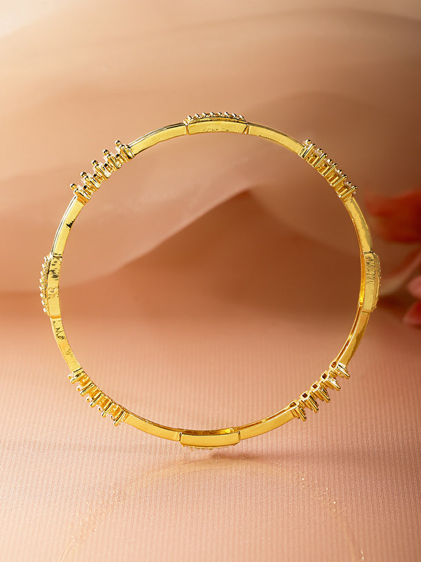 American Diamond Zirconia Cubic Gold Bangles Set Of 4