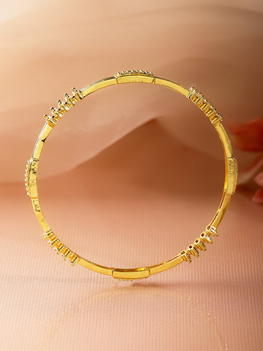 American Diamond Zirconia Cubic Gold Bangles Set Of 4