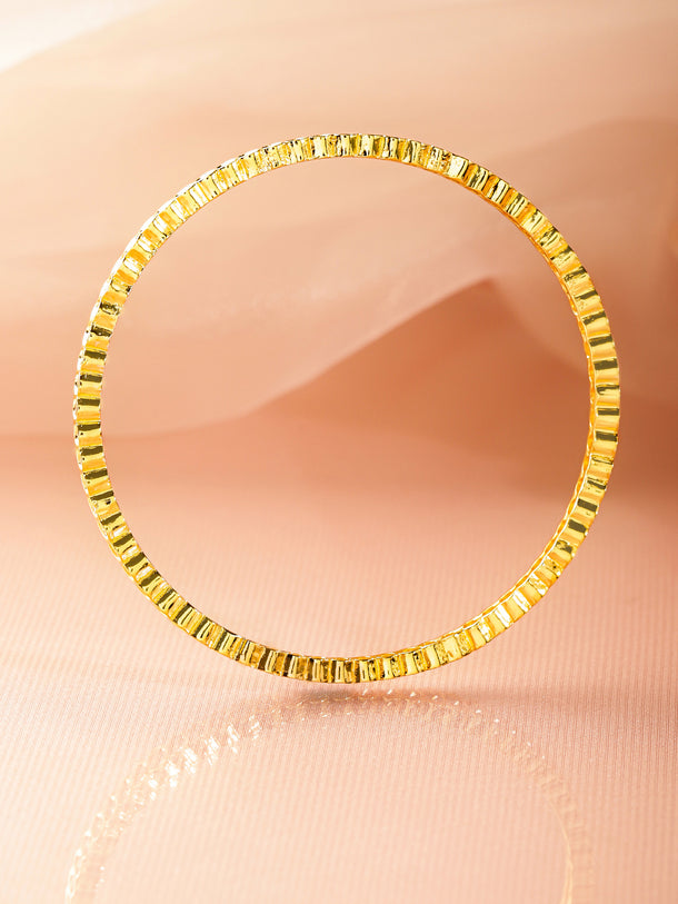 Gold Toned White Studded Bangles Set Of 4