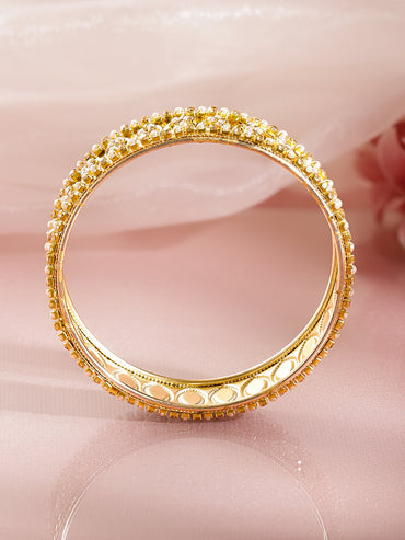 Timeless Pearl Work Bridal Gold Bangles