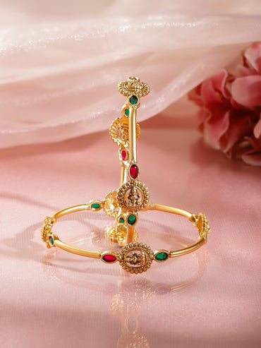 Temple Glow Ruby Emerald Bangles