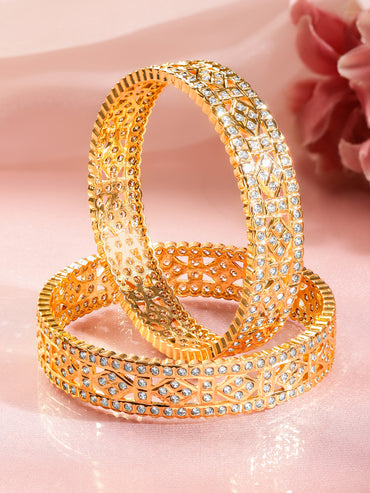 Wedding Shine Gold CZ Bangles