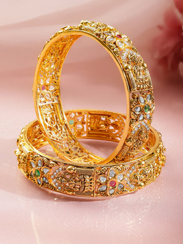 Festive Charm Temple Kundan Bangles