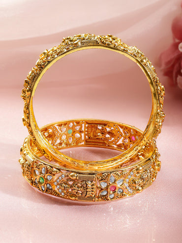 Festive Charm Temple Kundan Bangles