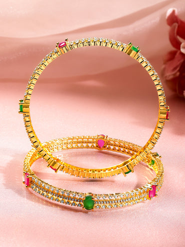 Traditional Shine Emerald Ruby Bangles