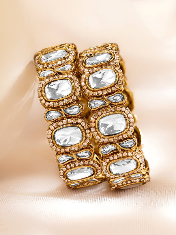 Royal Kundan Glow Gold Bangles