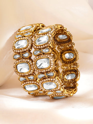 Royal Kundan Glow Gold Bangles