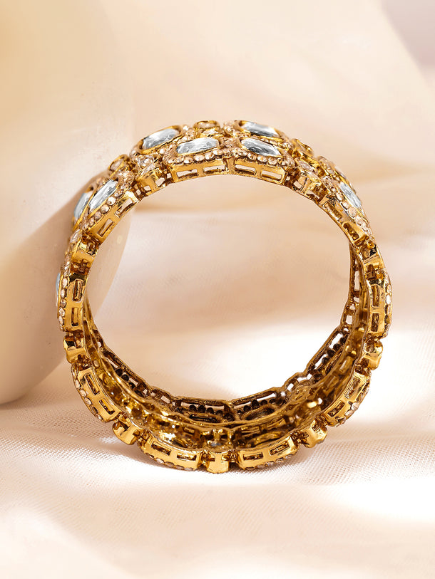 Royal Kundan Glow Gold Bangles