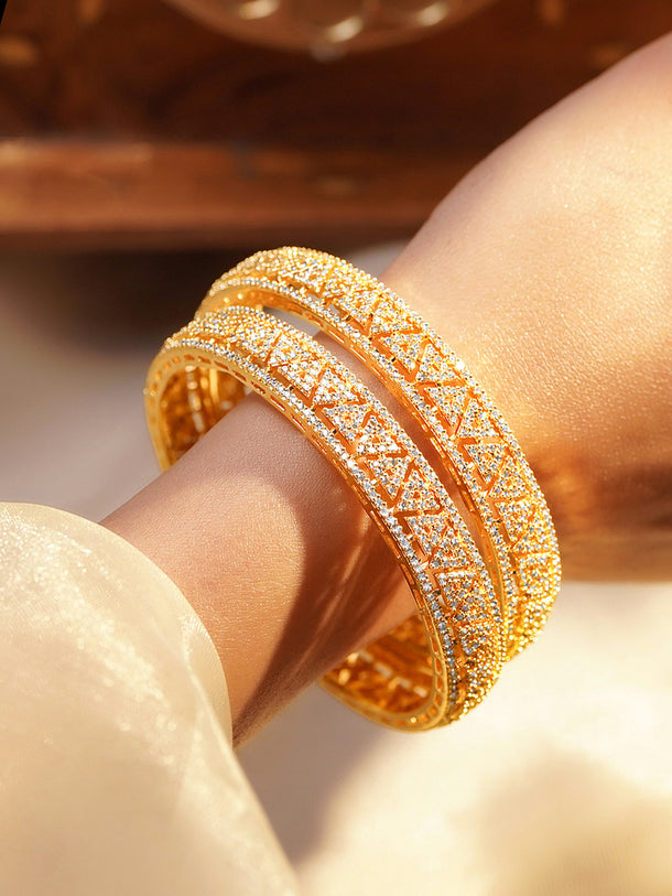 Golden Golw Classic Cubic Zirconia Bangles