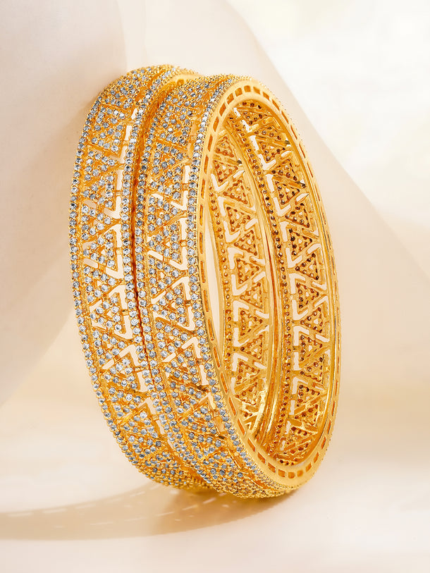 Golden Golw Classic Cubic Zirconia Bangles