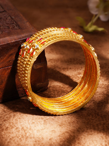 Heritage Gold Statement Bangles Set