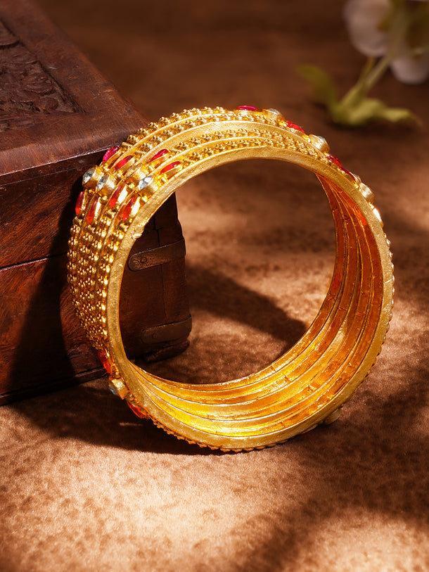 Heritage Gold Statement Bangles Set