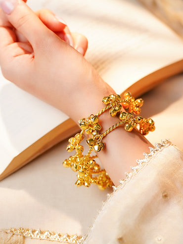 Gold Ghungroo Cluster Festive Bangles